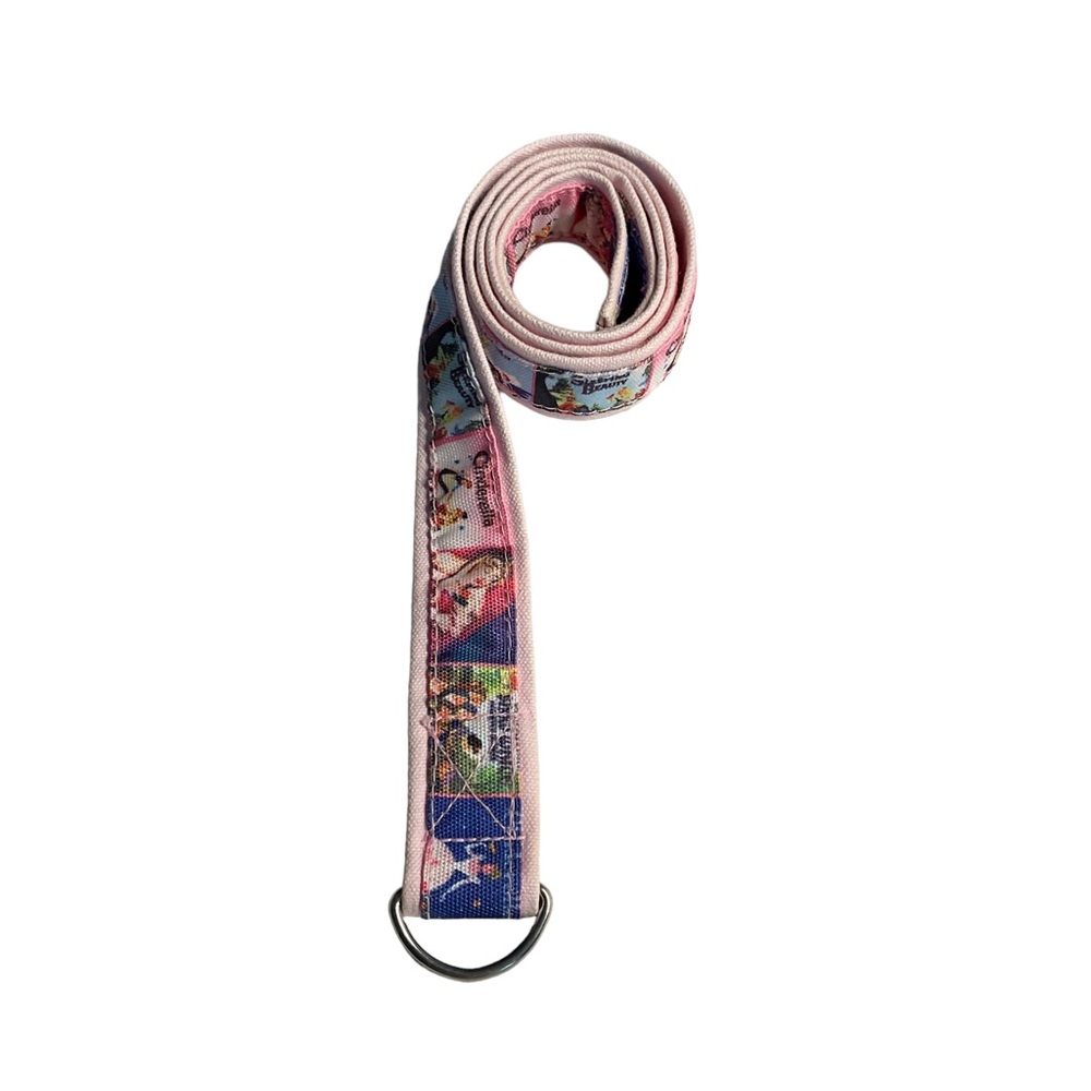 Disney Pink Fabric Silver D Ring Princess Belt Size S/M
